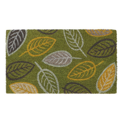 EcoFriendly Latex Backed Coir Door Mat, Falling Leaves DIY at B&Q