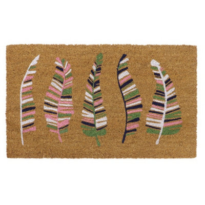 Eco-Friendly Latex Backed Coir Door Mat, Feathers