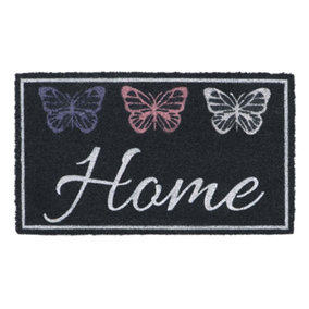 Eco-Friendly Latex Backed Coir Door Mat, Home Butterflies
