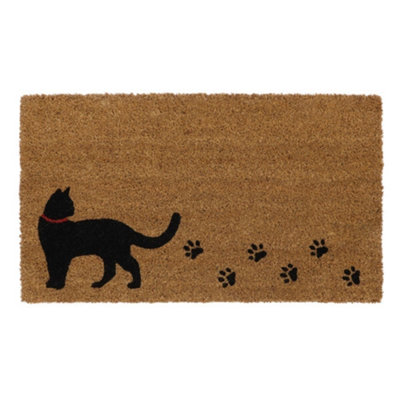 Eco-Friendly Latex Backed Coir Door Mat, Kitty Cat