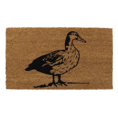 Eco-Friendly Latex Backed Coir Door Mat, Quackers Duck