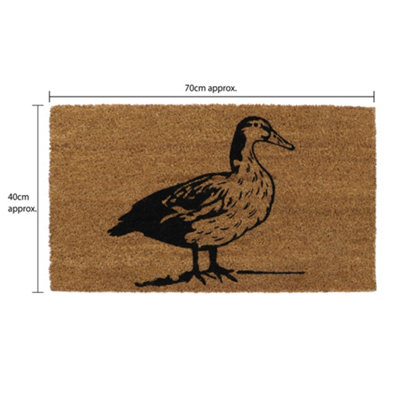 Eco-Friendly Latex Backed Coir Door Mat, Quackers Duck