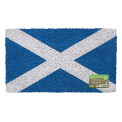 Eco-Friendly Latex Backed Coir Door Mat, Scottish Flag