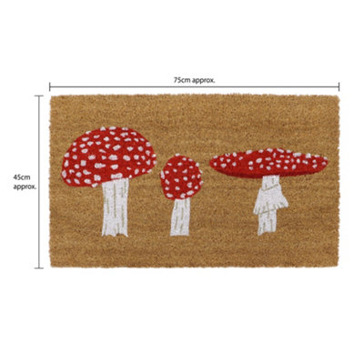 Eco-Friendly Latex Backed Coir Door Mat, Toad Stool
