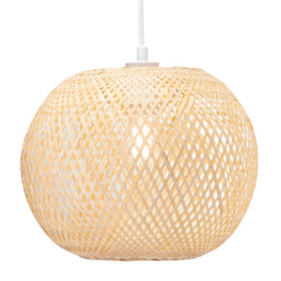 Eco Friendly Modern Spherical Cage Design Bamboo Strapping Pendant Lamp Shade
