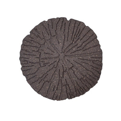 Eco-Friendly Reversible Stepping Stones Cracked Log Effect Ornamental Recycled Rubber for Garden, Path & Patio (x4)