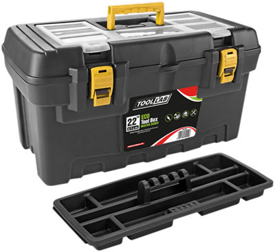 Eco Master Series 22" Tool Box With Carry Handle & Hinged Lid with Plastic Clamp