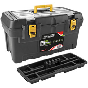 Eco Master Series 22" Tool Box With Carry Handle & Hinged Lid with Plastic Clamp