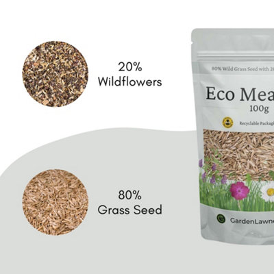 Eco Meadow - Grass & Wildflower SeedsMix 100g (20m²)