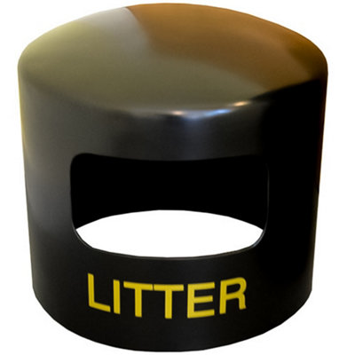 Eco Recycled Hooded Top Litter Bin - 90 Litre -  Steel Liner - 4
