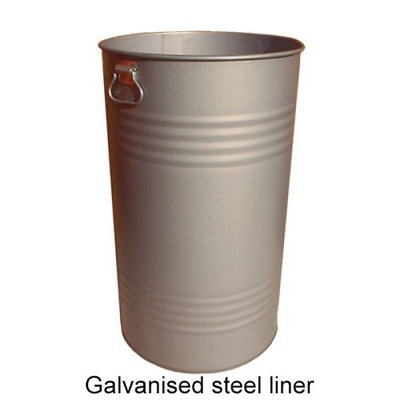 Eco Recycled Hooded Top Litter Bin - 90 Litre -  Steel Liner - 8