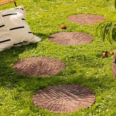 Eco Way Cracked Log Stepping Stone - Earth 4-Pack - 4