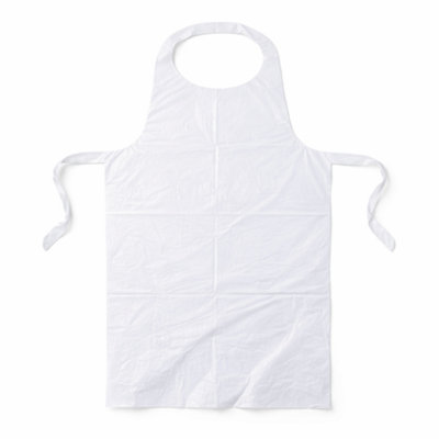 Eco White Aprons 20 Pack Recycled Polyethylene Disposable Aprons for ...