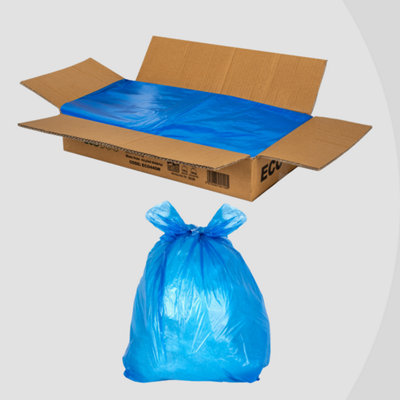 ECO440B Medium Duty Refuse Sack Blue - Bin Bags - Bin Liners - 80L - 200 Bags