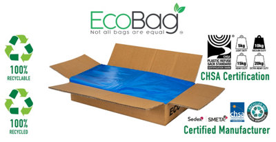 ECO440B Medium Duty Refuse Sack Blue - Bin Bags - Bin Liners - 80L - 200 Bags - 4
