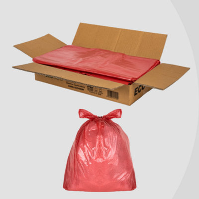 ECO440R Medium Duty Refuse Sack Red - Bin Bags - Bin Liners - 80L - 200 Bags