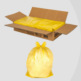 ECO440Y Medium Duty Refuse Sack Yellow - Bin Bags - Bin Liners - 80L - 200 Bags