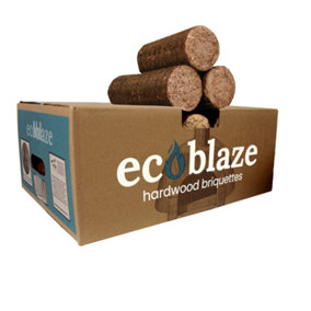 Ecoblaze Hardwood Briquettes Pallet of 40 packs Suitable for Year-Round Use High Heat Output