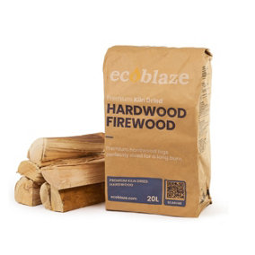 Ecoblaze Kiln Dried Firewood Ready to Burn 20L Hardwood Logs for Wood Burners