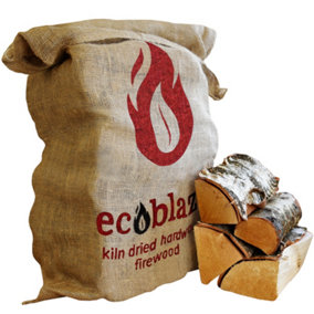 Ecoblaze Kiln Dried Hardwood Firewood Ready to Burn 50L Hessian Sack Hardwood Logs