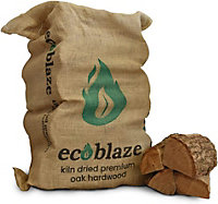 Ecoblaze Kiln Dried Oak Firewood Ready to Burn 50L Hessian Sack Hardwood Logs