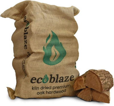 Ecoblaze Kiln Dried Oak Firewood Ready to Burn 50L Hessian Sack ...