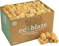 Ecoblaze Natural Firelighters 200 Box Wax Coated Instant Spruce Fire Starters