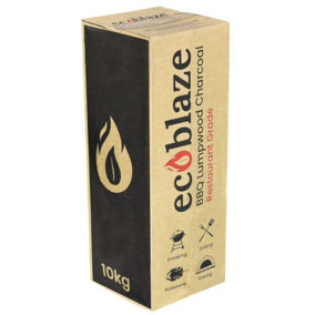 Ecoblaze Restaurant Grade Lumpwood Charcoal Box Easy to Use Ideal Fuel 10kg