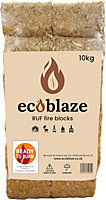 Ecoblaze RUF Fire Briquettes Pack of 12 10kg Easy to Use Heat Logs