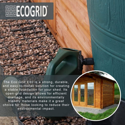 EcoGrid 6 x 8ft Shed Base Kit - Garden Base with Weed Membrane - Hot Tub, Greenhouse, Garden Office or Summer House Flooring Base