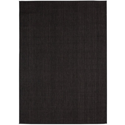 Ecology Collection Outdoor Patio Garden Rug Black Solid Design ...