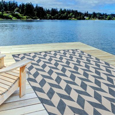 Ecology Collection Outdoor Rugs in Blue 600Blu | DIY at B&Q
