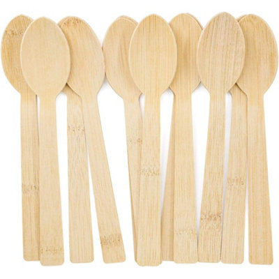 EcoLux 17cm Disposable Bamboo Spoons Pack of 1000 DIY at B&Q
