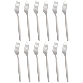 Economy Stainless Steel Dinner Forks - 19.5cm - Pack of 12