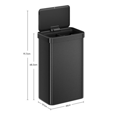 Econova Sensor Bin 35L+35L Matt Black