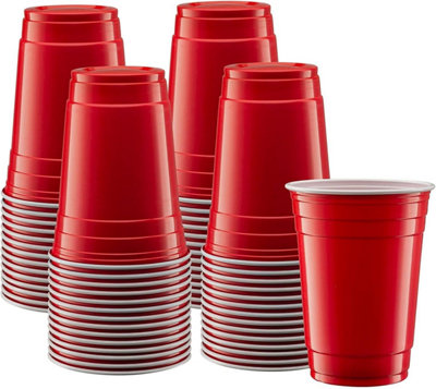 ECONX 40 X 470ml Red Party Cups 16 Oz Durable Stackable Reusable ...