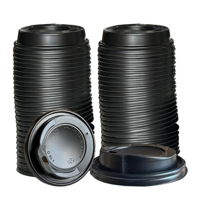 ECONX Black 12oz Plastic Sip-Through Lids for Paper Disposable Coffee ...