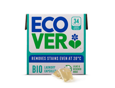 Ecover Bio Laundry Capsules 34 Wash Capsules Lilac and Rescued Rose Fragrance