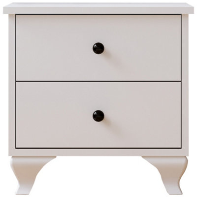 ECU 2 Drawer White Bedside Table