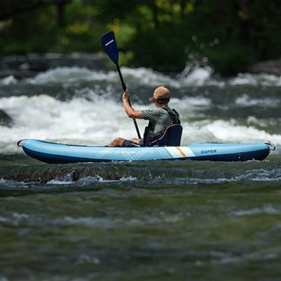 Eddie Bauer 10ft Super Inflatable Sit-In Kayak with Paddle, Pump & Seat ...