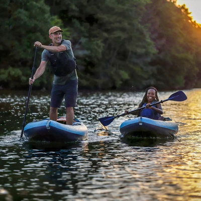 Eddie Bauer 10ft Super Inflatable Sit-In Kayak with Paddle, Pump & Seat ...
