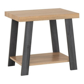 Eddie Side Table in Grey and Sonoma Oak Effect Finish