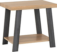 Eddie Side Table - L45 x W60 x H55 cm - Grey/Sonoma Effect
