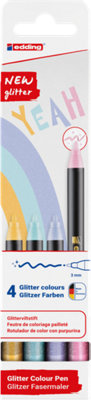 edding 1200 glitter colour pen set of 4 assorted pastel