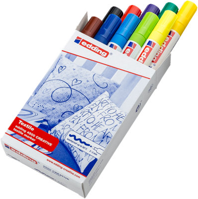 edding 4500 textile marker folding box of 10 assorted basic