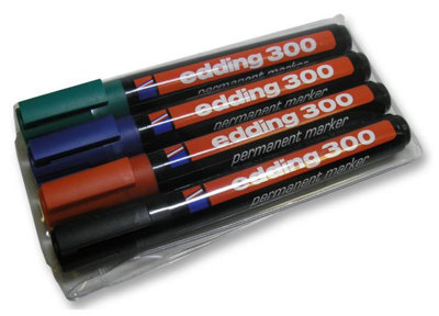 EDDING - Bullet Tip Permanent Marker Pens - Pack of 4 Assorted Colours Price Comparisons | Compare The Build