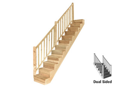 eDecks 12 Step Decking Stair Handrail Kit (Dual Side) - Colonial Posts ...
