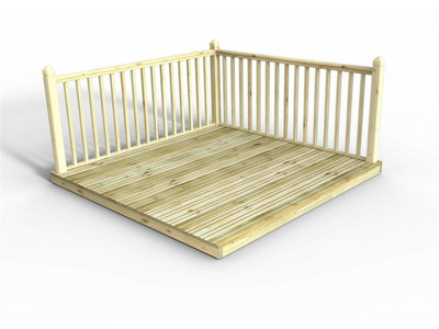 eDecks Anti Slip Standard Decking Kit Pressure Treated Timber (2.4m x 2 ...