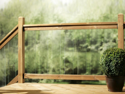 eDecks Clearview 1965mm Decking Balustrade Kit with Newel Posts - 7 ...