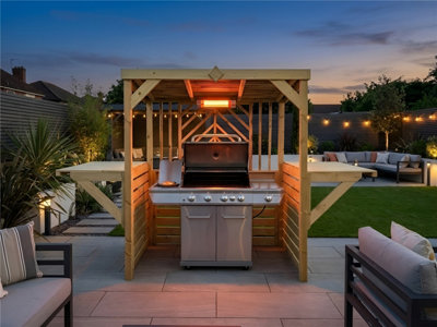 eDecks Deluxe The Pavilion Wooden BBQ Shelter with Dual Foldout Bar ...